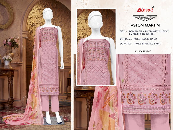 Aston Martin 2856 By Bipson Roman Silk Embroidery Non Catalog Dress Material Wholesale Shop In Surat